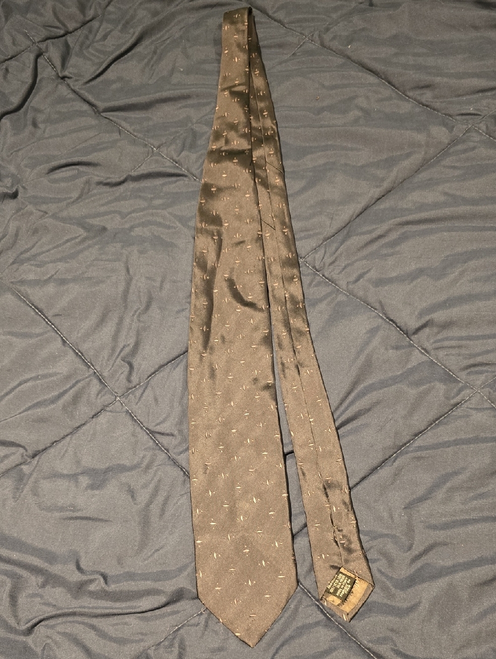 Armani Collezioni Dark Grey Tie with Gold Fleck Accents